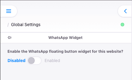 Contrôle du widget désactivé